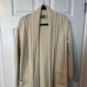 Irish Aran knit long cardigan